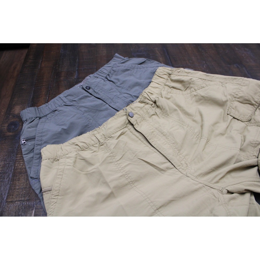 REI Mens Convertible Hiking Pants Lot 2 Green Khaki 34x32 32x32 Nylon Cargo